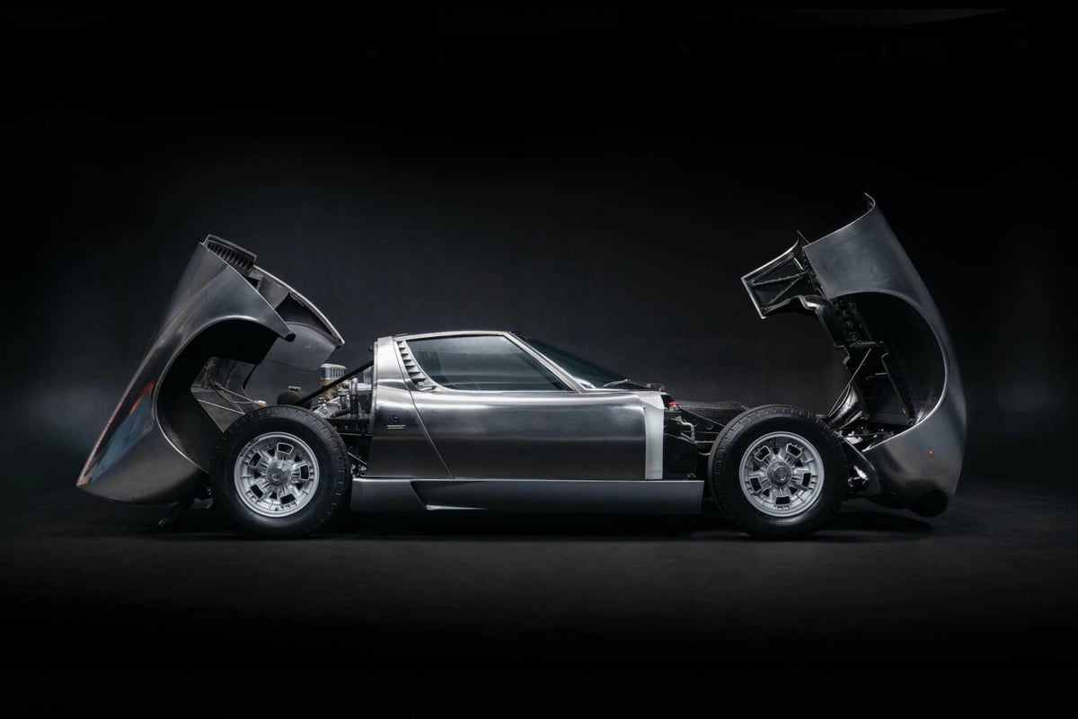 bare metal 1971 Lamborghini Miura P400 S RM Sotheby's