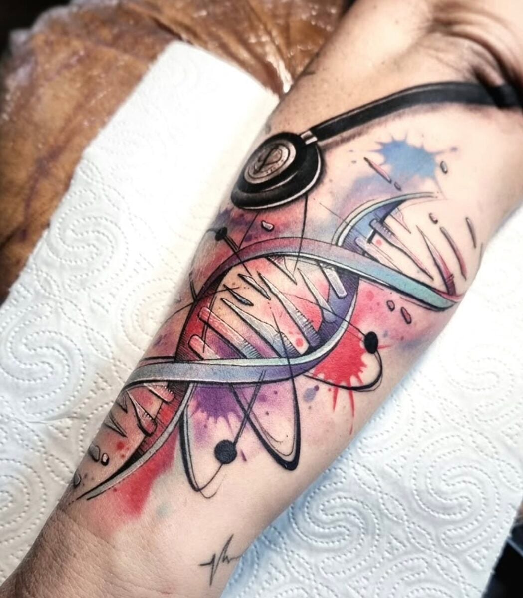 Watercolour Outline Tattoo rodrigoribeirotattoo