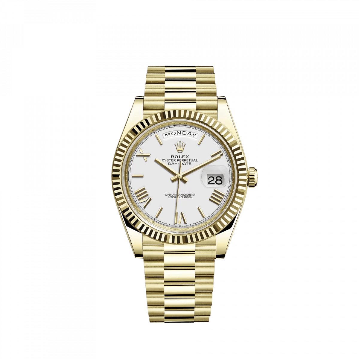 Paddy Pimblett Drake Rolex Day-Date 40 - Yellow Gold, Light Dial, Fluted Bezel