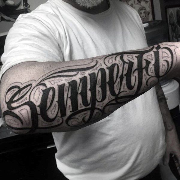 Lettering Tattoo men
