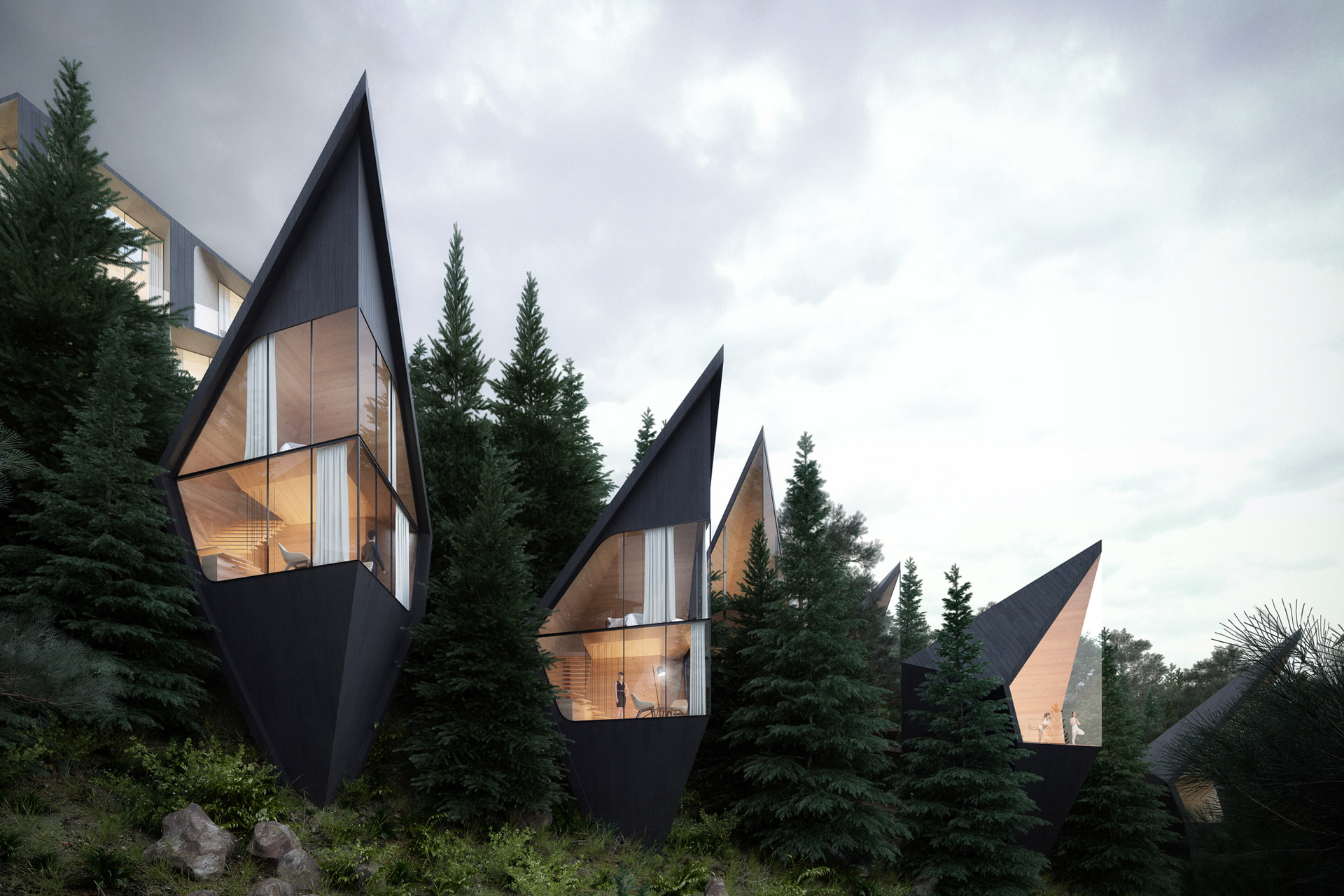 Angular Tree Houses By Peter Pichler Architects In The Italian Dolomites