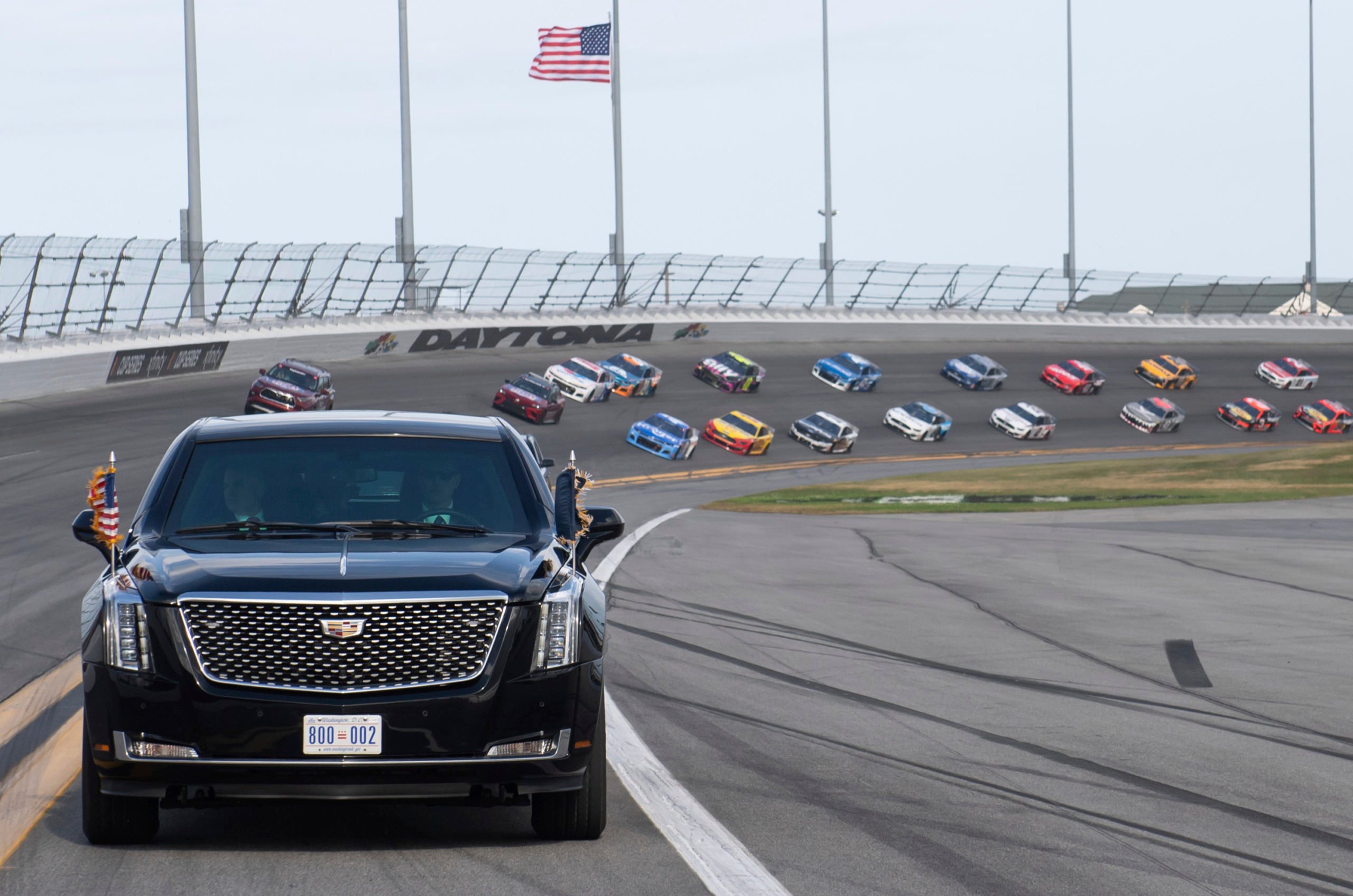 President Donald Trump Took Cadillac One For A Hot Lap At The Daytona 500