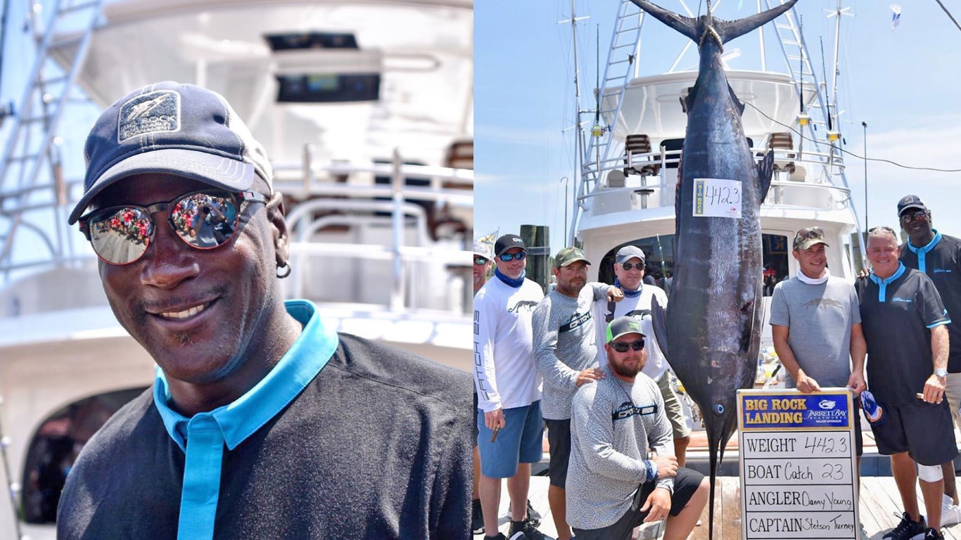 Michael Jordan Reels In 440-Pound Marlin At Fishing Tournament