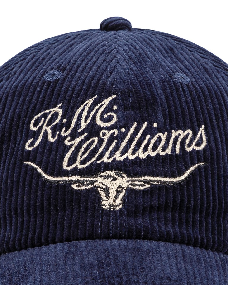 R.M.Williams Corduroy Longhorn Cap Navy