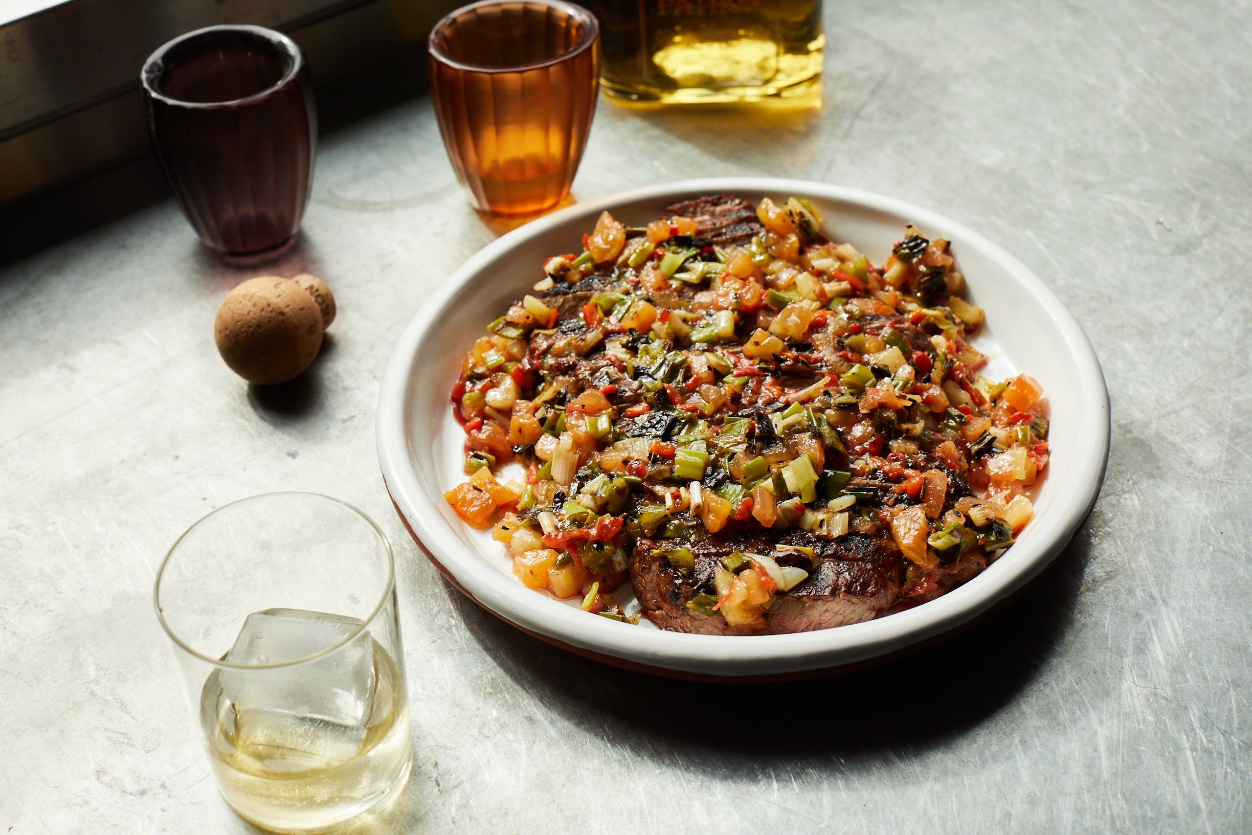 Patrón Pairings: BBQ Flank Steak With Burnt Chilli And Spring Onion Salsa