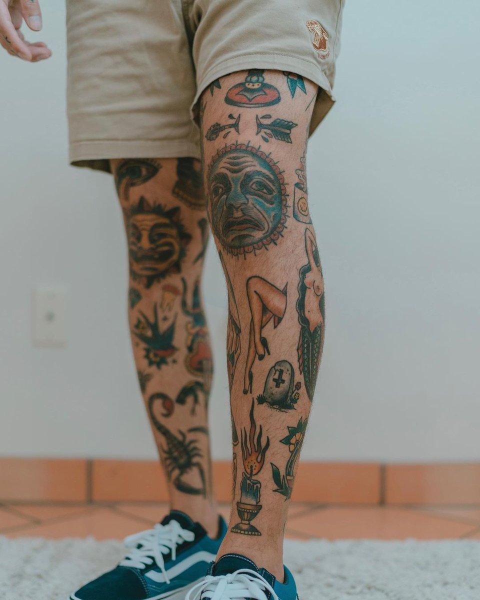 religious leg tattoos for men