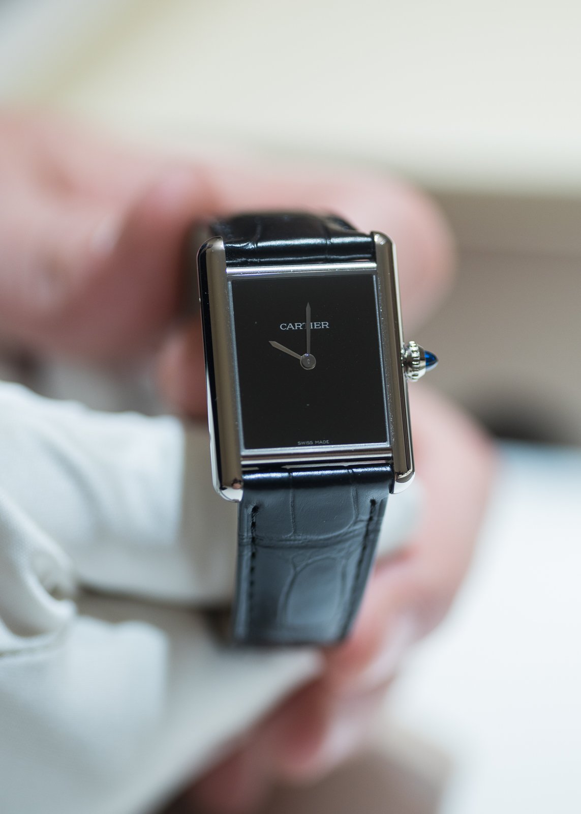 Cartier Tank LC Black Lacquer Manual Watch