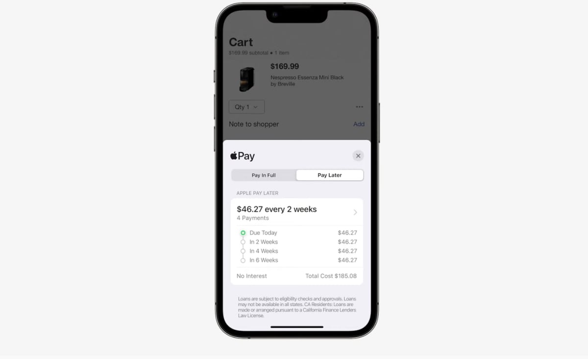 Apple Pay Later service