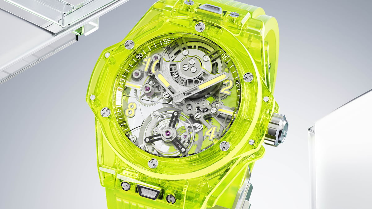 Hublot’s Newest Tourbillon Is $300k Of Neon Yellow Sapphire Crystal