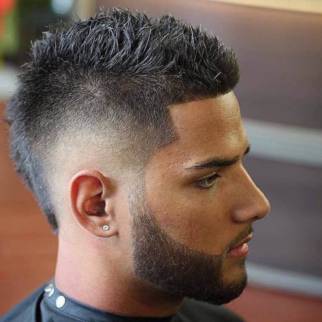 short faux hawk fade