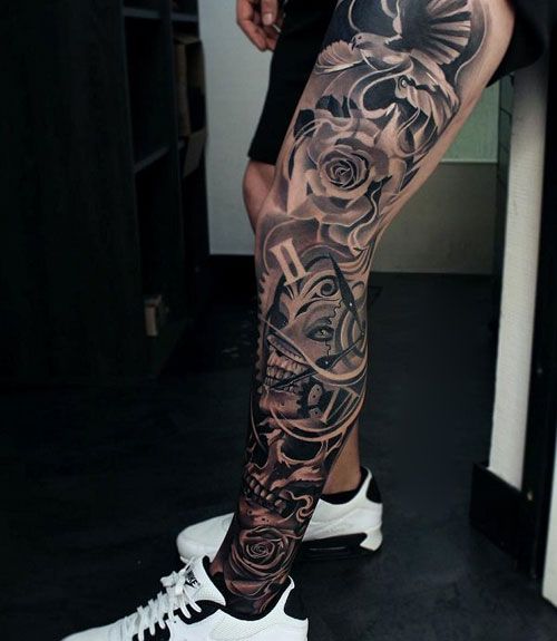 Calf Sleeve Tattoo Ideas for Men