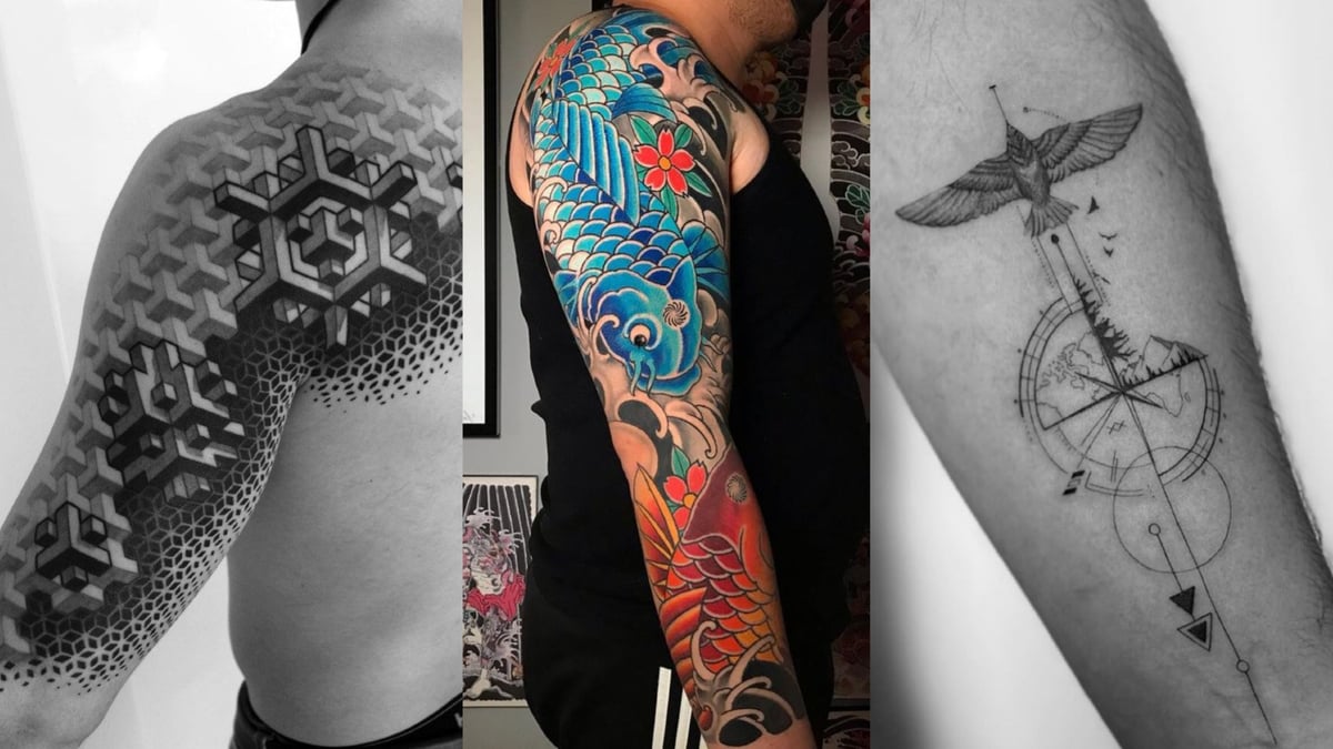 Sleek Upper Arm Tattoos for Guys