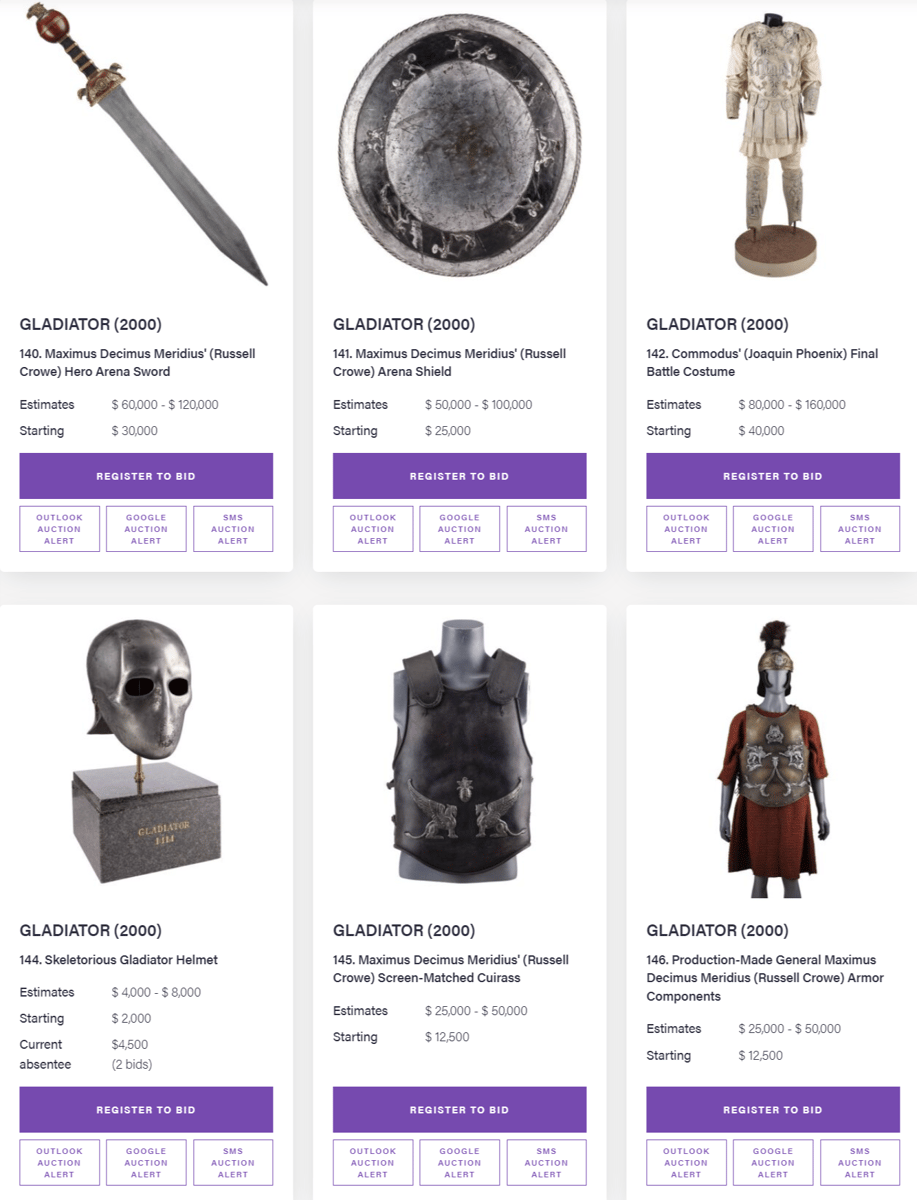 Russell Crowe's 'Gladiator' Armour & Sword Are Up For Grabs Propstore Auction