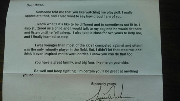 Tiger Woods' Heartfelt Letter To A Victim of Bullying