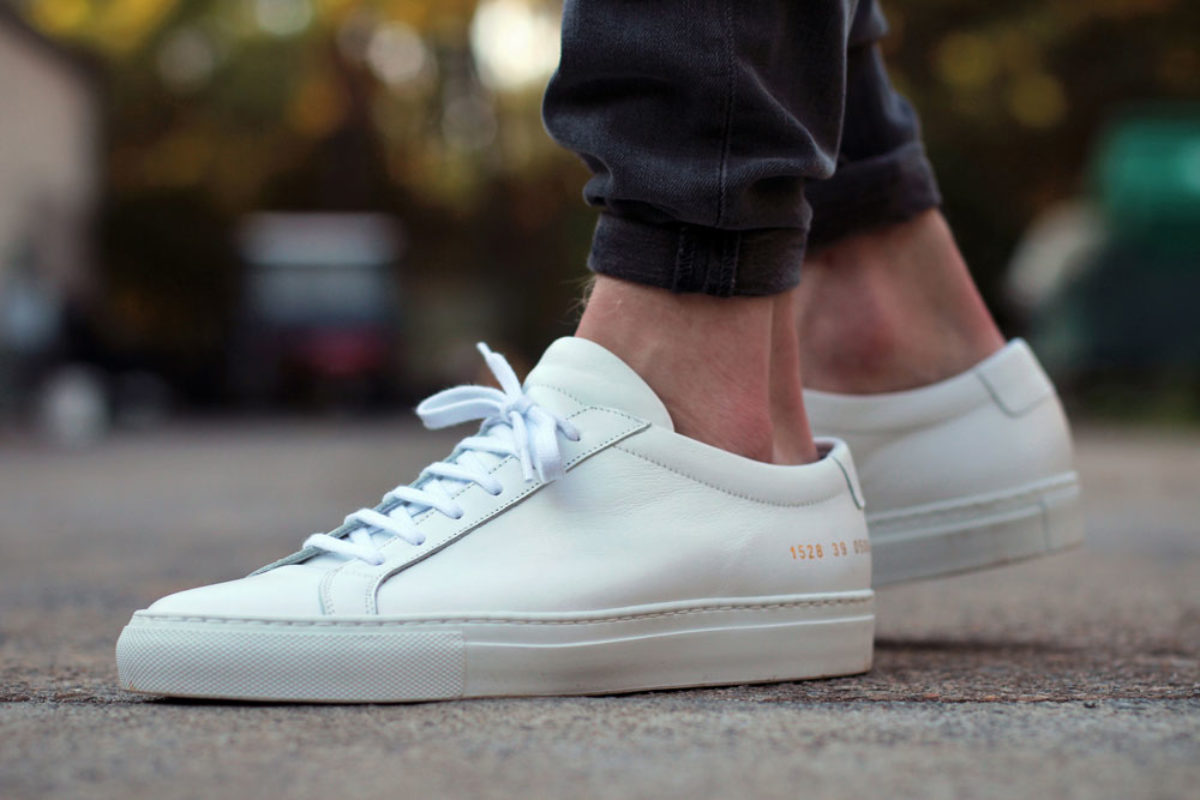 white low top leather sneakers