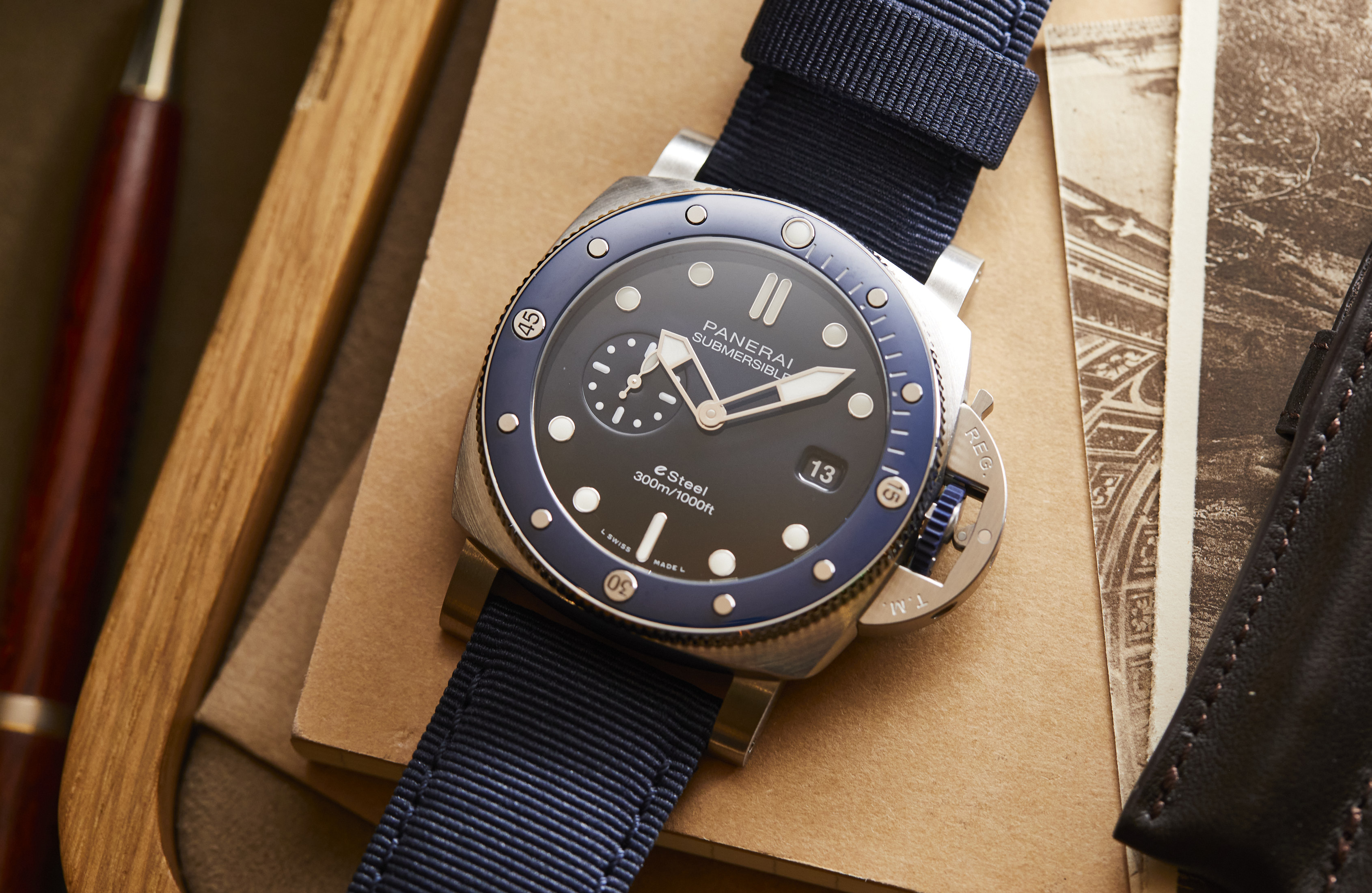 Panerai s Submersible QuarantaQuattro eSteel Collection Is A