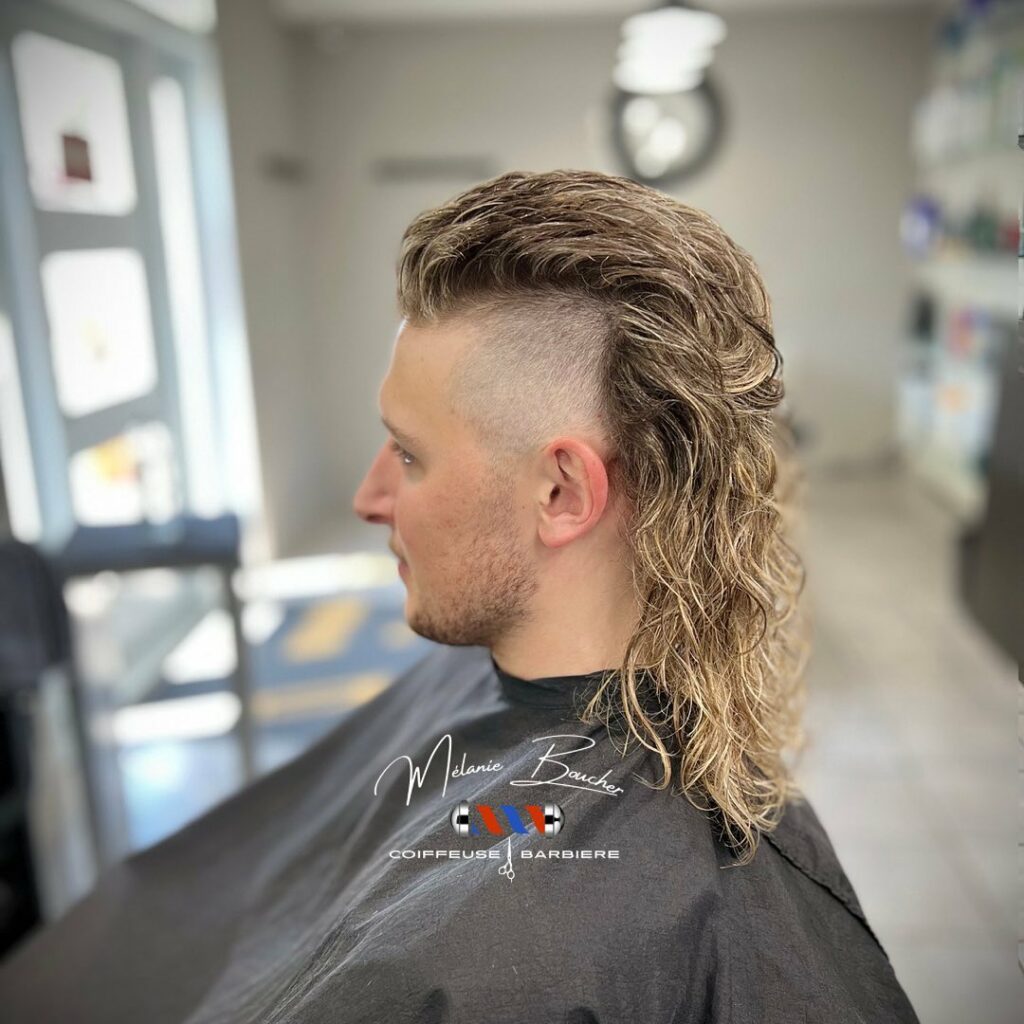 Modern mullet men's haircut on Craiyon