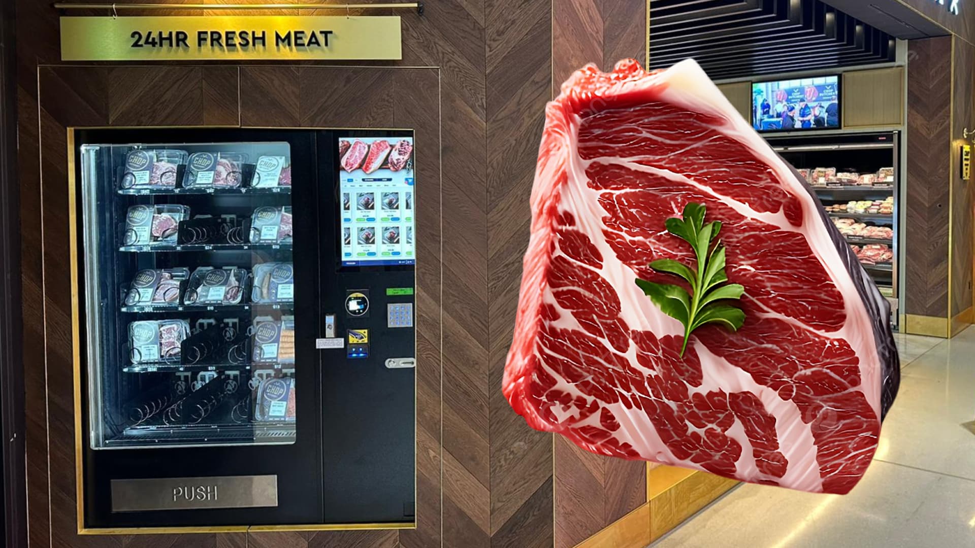 Vending machine store meat